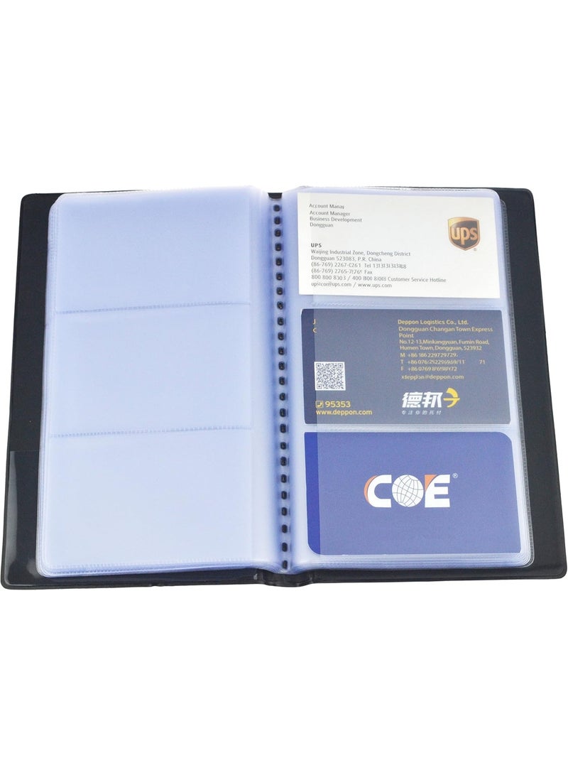 Business Card Book Holder Name Card Organizer Professional Office Journal Namecard Holder Organizer Holds 240 Cards - Black - Image 1